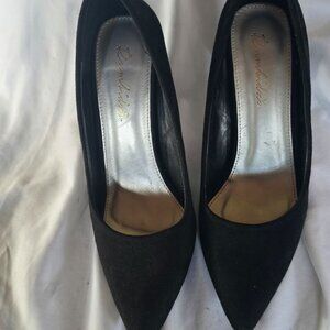 Black Suede Womens Stiletto High Heels Size 9.5